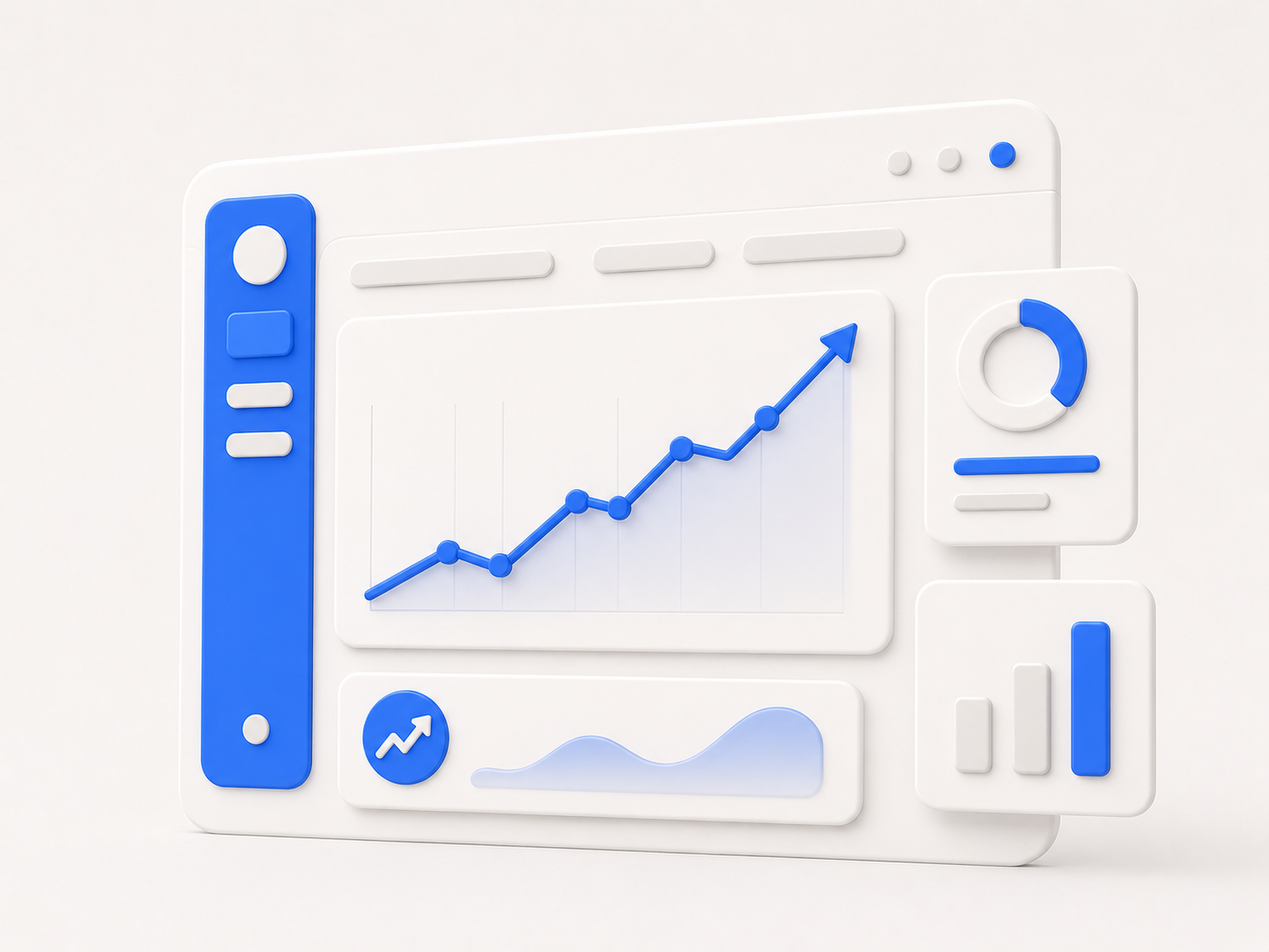Dashboard with an upward trending chart, representing ongoing optimization